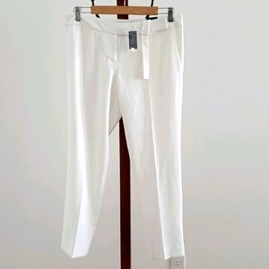 White Linen Ankle Dress Pants